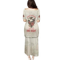 Stuck Between Idk Idc And Idgaf Skull Family Matching Puletasi Dress and Hawaiian Shirt - Wonder Print Shop