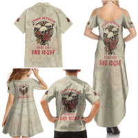 Stuck Between Idk Idc And Idgaf Skull Family Matching Summer Maxi Dress and Hawaiian Shirt - Wonder Print Shop