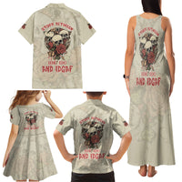 Stuck Between Idk Idc And Idgaf Skull Family Matching Tank Maxi Dress and Hawaiian Shirt - Wonder Print Shop