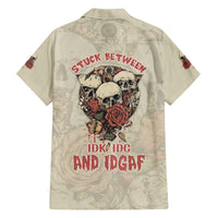 Stuck Between Idk Idc And Idgaf Skull Family Matching Tank Maxi Dress and Hawaiian Shirt - Wonder Print Shop