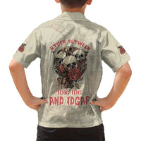 Stuck Between Idk Idc And Idgaf Skull Hawaiian Shirt - Wonder Print Shop