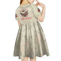 Stuck Between Idk Idc And Idgaf Skull Kid Short Sleeve Dress - Wonder Print Shop