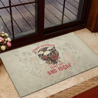 Stuck Between Idk Idc And Idgaf Skull Rubber Doormat - Wonder Print Shop