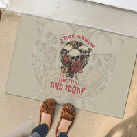 Stuck Between Idk Idc And Idgaf Skull Rubber Doormat - Wonder Print Shop