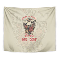 Stuck Between Idk Idc And Idgaf Skull Tapestry - Wonder Print Shop