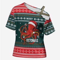 Merry Octomas Christmas Cross Shoulder Shirt Xmas Holiday Patterns - Wonder Print Shop