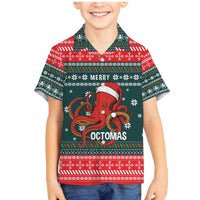Merry Octomas Christmas Family Matching Mermaid Dress and Hawaiian Shirt Xmas Holiday Patterns - Wonder Print Shop