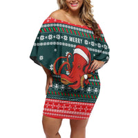 Merry Octomas Christmas Family Matching Off Shoulder Short Dress and Hawaiian Shirt Xmas Holiday Patterns - Wonder Print Shop