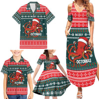 Merry Octomas Christmas Family Matching Summer Maxi Dress and Hawaiian Shirt Xmas Holiday Patterns - Wonder Print Shop