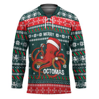 Merry Octomas Christmas Hockey Jersey Xmas Holiday Patterns - Wonder Print Shop