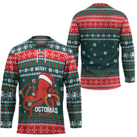 Merry Octomas Christmas Hockey Jersey Xmas Holiday Patterns - Wonder Print Shop
