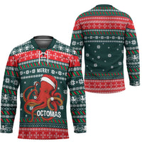 Merry Octomas Christmas Hockey Jersey Xmas Holiday Patterns - Wonder Print Shop