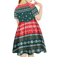 Merry Octomas Christmas Kid Short Sleeve Dress Xmas Holiday Patterns - Wonder Print Shop