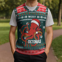 Merry Octomas Christmas Knitted V-Neck Vest Xmas Holiday Patterns - Wonder Print Shop