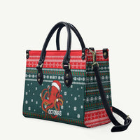 Merry Octomas Christmas Leather Bag Xmas Holiday Patterns - Wonder Print Shop