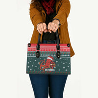 Merry Octomas Christmas Leather Bag Xmas Holiday Patterns - Wonder Print Shop