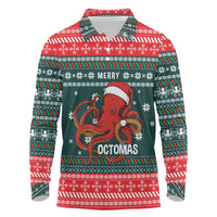 Merry Octomas Christmas Long Sleeve Polo Shirt Xmas Holiday Patterns - Wonder Print Shop