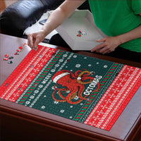 Merry Octomas Christmas Puzzle Xmas Holiday Patterns - Wonder Print Shop
