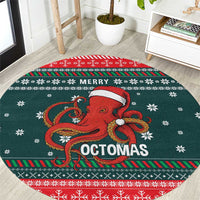 Merry Octomas Christmas Round Carpet Xmas Holiday Patterns - Wonder Print Shop