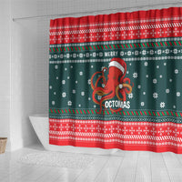 Merry Octomas Christmas Shower Curtain Xmas Holiday Patterns - Wonder Print Shop