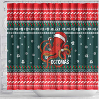Merry Octomas Christmas Shower Curtain Xmas Holiday Patterns - Wonder Print Shop