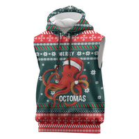 Merry Octomas Christmas Sleeveless Hoodie Xmas Holiday Patterns - Wonder Print Shop