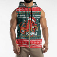 Merry Octomas Christmas Sleeveless Zip Hoodie Xmas Holiday Patterns - Wonder Print Shop