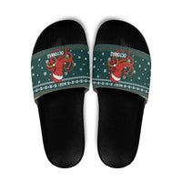 Merry Octomas Christmas Slide Sandals Xmas Holiday Patterns - Wonder Print Shop