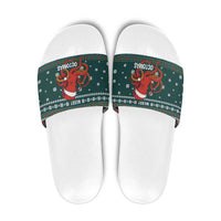 Merry Octomas Christmas Slide Sandals Xmas Holiday Patterns - Wonder Print Shop