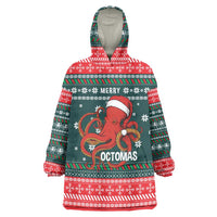Merry Octomas Christmas Wearable Blanket Hoodie Xmas Holiday Patterns - Wonder Print Shop