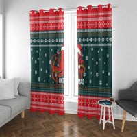 Merry Octomas Christmas Window Curtain Xmas Holiday Patterns - Wonder Print Shop