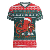 Merry Octomas Christmas Women V-Neck T-Shirt Xmas Holiday Patterns - Wonder Print Shop