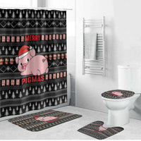 Merry Pigmas Christmas Bathroom Set Xmas Holiday Patterns - Wonder Print Shop