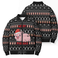 Merry Pigmas Christmas Bomber Puffer Jacket Xmas Holiday Patterns - Wonder Print Shop