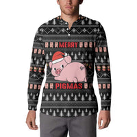 Merry Pigmas Christmas Button Sweatshirt Xmas Holiday Patterns - Wonder Print Shop