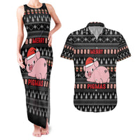 Merry Pigmas Christmas Couples Matching Tank Maxi Dress and Hawaiian Shirt Xmas Holiday Patterns - Wonder Print Shop