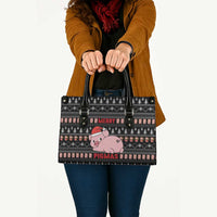 Merry Pigmas Christmas Leather Bag Xmas Holiday Patterns - Wonder Print Shop