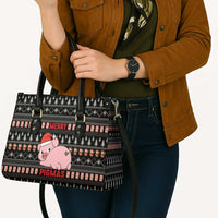 Merry Pigmas Christmas Leather Bag Xmas Holiday Patterns - Wonder Print Shop