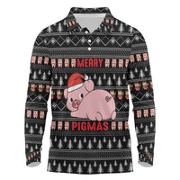 Merry Pigmas Christmas Long Sleeve Polo Shirt Xmas Holiday Patterns - Wonder Print Shop