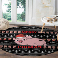 Merry Pigmas Christmas Round Carpet Xmas Holiday Patterns - Wonder Print Shop