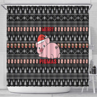 Merry Pigmas Christmas Shower Curtain Xmas Holiday Patterns - Wonder Print Shop