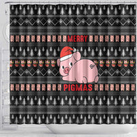 Merry Pigmas Christmas Shower Curtain Xmas Holiday Patterns - Wonder Print Shop