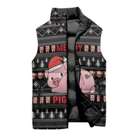 Merry Pigmas Christmas Sleeveless Puffer Jacket Xmas Holiday Patterns - Wonder Print Shop