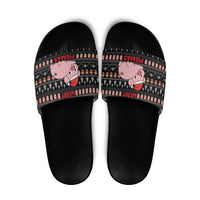 Merry Pigmas Christmas Slide Sandals Xmas Holiday Patterns - Wonder Print Shop