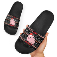 Merry Pigmas Christmas Slide Sandals Xmas Holiday Patterns - Wonder Print Shop