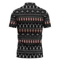 Merry Pigmas Christmas Zipper Polo Shirt Xmas Holiday Patterns - Wonder Print Shop