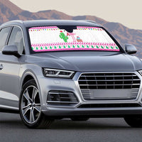 Pink Flamingo Christmas Auto Sun Shade Xmas Holiday Patterns - Wonder Print Shop