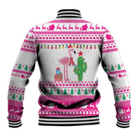 Pink Flamingo Christmas Baseball Jacket Xmas Holiday Patterns - Wonder Print Shop