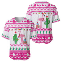Pink Flamingo Christmas Baseball Jersey Xmas Holiday Patterns - Wonder Print Shop