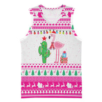Pink Flamingo Christmas Basketball Jersey Xmas Holiday Patterns - Wonder Print Shop